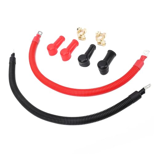 Huairdum Cables de Batería 2AWG, Cable Inversor de Cobre Puro Resistente con Conectores de Terminales, Ideal para Barcos, Paneles Solares, Automóviles, Camiones y Vehículos Recreativos