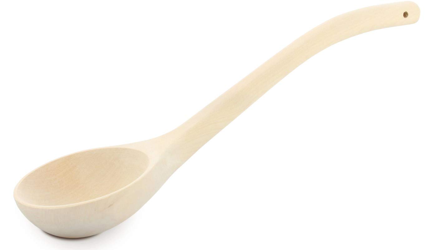 Wooden World Cuillère à Sauna en Bois pour Seau Décor Cuisine Style Rustique - Fabriqué à partir d'une seule pièce de bois - Solide