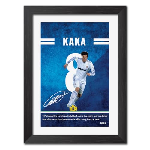 Image of TenorArts Kaka Quotes Poster Frame Real Madrid Laminated Photo Framed Painting with Matt Finish Black Textures (12 inches x 9inches)