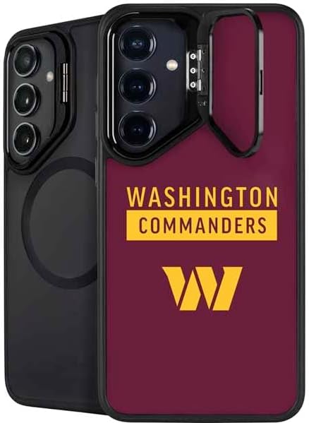 Skinit Kickstand Phone Case Compatible with Galaxy S25 Plus - Officially Licensed NFL Washington Commanders Black and White Design