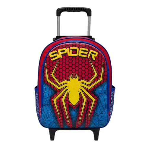 Mochila Rodinha Masculina Escolar Infantil Menino Reforçada Aranha