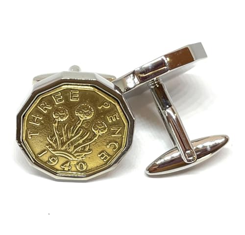 Gemelos de tres peniques de 1940 plata para trajes de gala sin perder el estilo 2