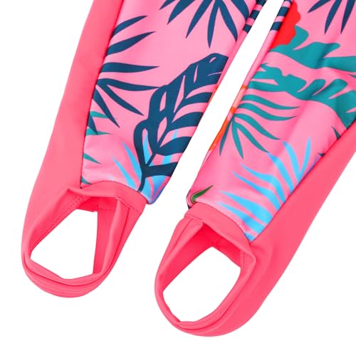 Image of TFJH E Girls Long Sleeve One Piece Swimsuit UPF 50+ Front Zipper Rash Guard Stirrup for Beach