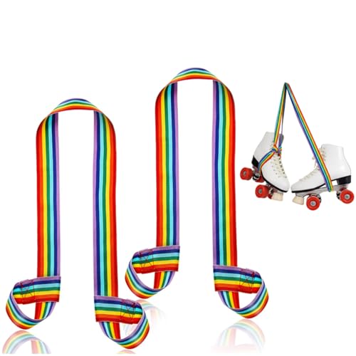 2 Correas Ajustables de Arcoíris para Botas de Skate - Correa de Cabestrillo de Hombro y Correa de Hombro de Skate de Rodillo para Patines