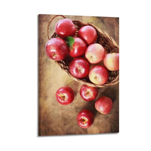 Poster artistique de pommes rouges pour sublimer une cuisine moderne
