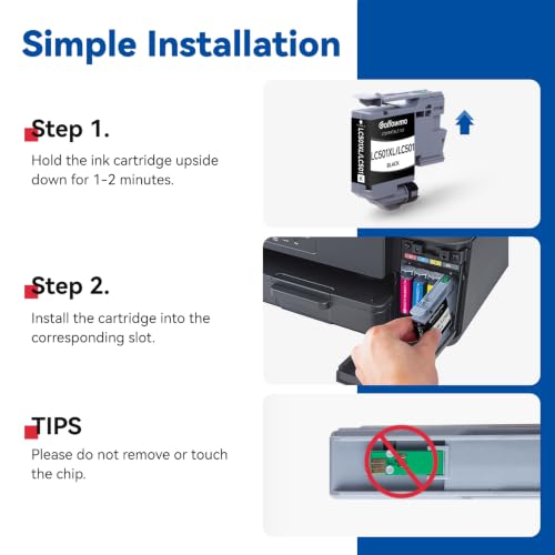 Image of LC501XL LC501 Ink Cartridges Compatible for Brother MFC-J1360DW Printer 4PK