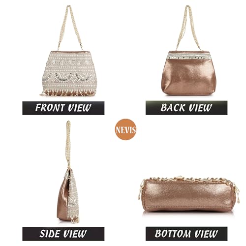 Image of Nevis Stylish Embroidery Unique Desing Traditional Wedding Party Handheld Portli Bag For Women