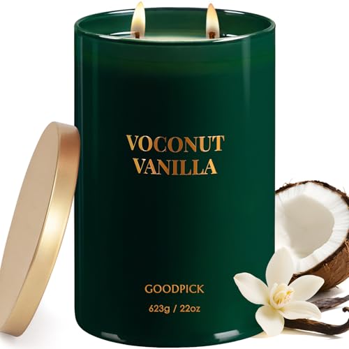 Goodpick Vanilla Coconut Candles, Scented Candle for Home, 22oz Soy