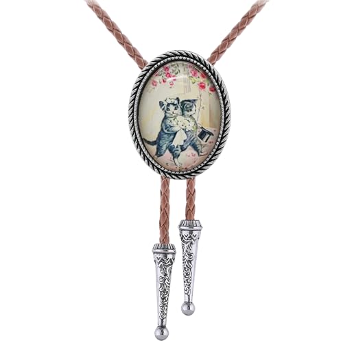 Image of Jeilwiy Bolo Tie for Men Western Cowboy Gothic Bolo Tie Necklace Halloween