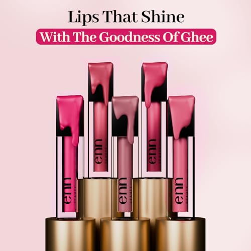 Image of Enn Long Lasting Semi Matte nourishing soft Liquid Lipsticks With 12 Hour Coverage, Transferproof, Highly Pigmented Godness of Natural Ingredients of Ghee,Vitamin-E & Rosemary-Pack Of 5 (Pretty Pinks)