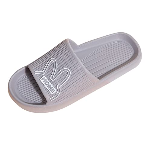 NSOT Shower Shoes Men Size 14 Men Home Slippers Flip Flop Cute Rabbit Indoor Bedroom Spring Autumn Ladies Footwear Unisex Lovers Flat Shoes (Grey, 5.5)