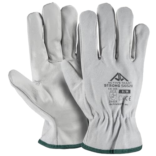Gants en cuir fleur de buffle lot de 12 paires taille XXL pour travaux de manutention et chantier