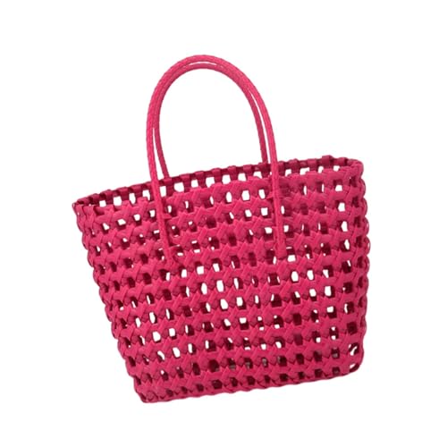 Sac de plage élégant grand format rose rouge avec poignée chic