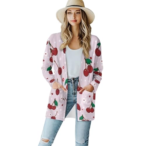 Image of Womens Open Fron Cardigan Sweaters Long Sleeve Tops Daily Coats