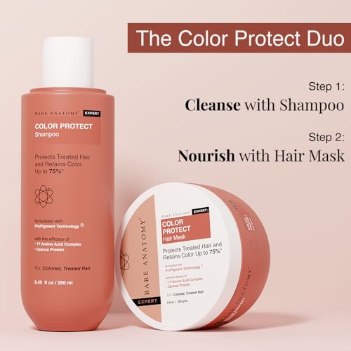 Image of Bare Anatomy Hair Colour Protect Shampoo | Retains Colour Upto 8 Weeks | Repairs Damage With Amino Acid & Quinoa Protein | Sulphate & Paraben Free | For Dry & Frizzy Coloured Hair 8.8 Floz