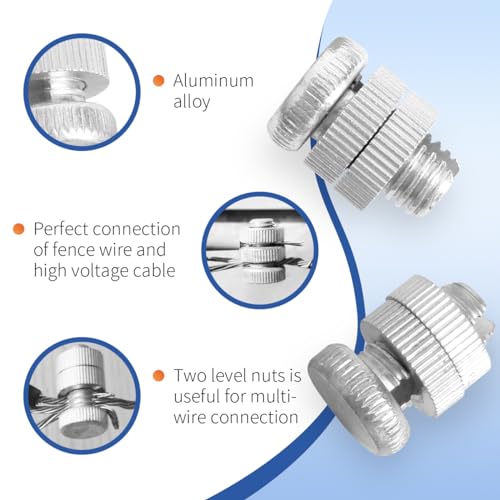 32pcs electrical fence connector aluminium alloy wire join clamp split bolt joint clamp wire connector for electric fence wire