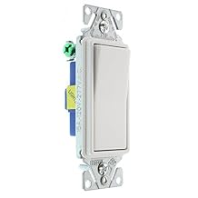 Hubbell RSD115ILWZ Lighted Decorator Rocker Switch, 1-Pole, 15-Amp, 120/277-Volt, White