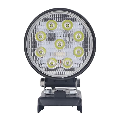Image of DENGPAO Cordless LED Work Light, 18V Battery Powered Portable Handheld Job Site Light, 27W 2400LM Flood Beam with 110° Rotating Head and Two Brightness Levels for Camping