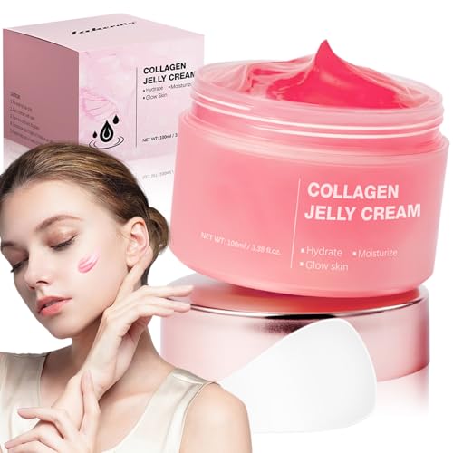 Ledeak Crema Hidratante Facial, 100g Crema Colageno Facial Antiarrugas con Colágeno Hidrolizado & Niacinamida, Reduce Arrugas, Hidratante Collagen Jelly Cream para Todo Tipo de Piel
