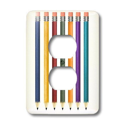 Seven No 3 Pencils 3dRose lsp_25996_6 cache prise double interrupteur