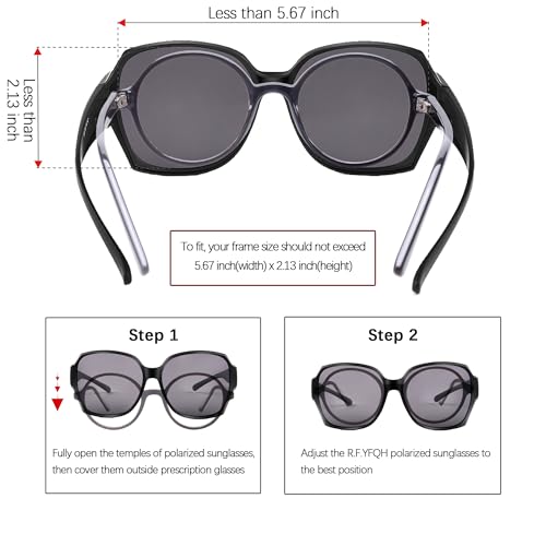 Polarized Sunglasses Fit Over Glasses for Men Women, Oversized Square Sun Glasses UV400 Protection RF72024