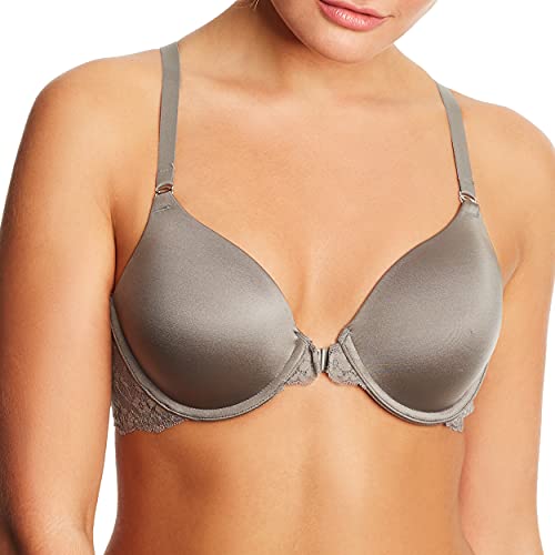 Maidenform Women's One Fab Fit Extra Coverage Lace T-Back, Steel Grey, 36D
