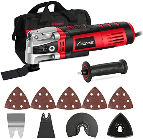 AVID POWER Oscillating Tool, 3.5-Amp Oscillating Multi Tool with 4.5°Oscillation Angle, 6 Variable Speeds and 13pcs Saw Accessories, Auxiliary Handle and Carrying Bag AVID POWER Oscillating Tool, 3.5-Amp Oscillating Multi Tool with 4.5°Oscillation Angle, 6 Variable Speeds and 13pcs Saw Accessories, Auxiliary Handle and Carrying Bag