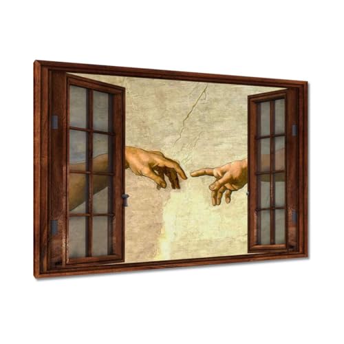 Peinture imprimée sur toile haut de gamme Création d'Adam 120 x 80 cm Décoration H1837M