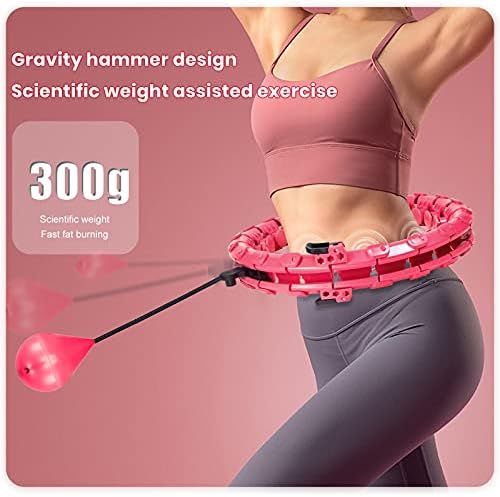 Weighted Smart Fitness Hoop,24 Detachable Knots Abdomen Fitness Weight Loss Non-Falling Fitness Hoops, Adjustable Weight Auto-Spinning Ball,Pilates Circles for Adults and Kids (Red 6 Weighted Smart Fitness Hoop,24 Detachable Knots Abdomen Fitness Weight Loss Non-Falling Fitness Hoops, Adjustable Weight Auto-Spinning Ball,Pilates Circles for Adults and Kids (Red