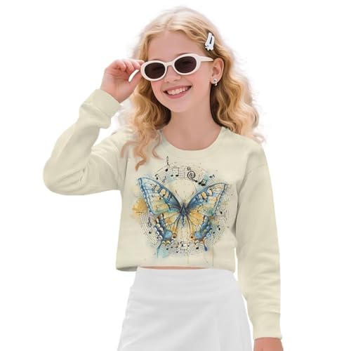 Girls 5-14 Clothes Trendy Graphic Crewneck Long Sleeve Shirts for Teen Girl Cute Kawaii Outdoor and Indoor