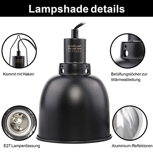 AIICIOO Reptile Light Fixture 2 Pack 5.5 Pollici