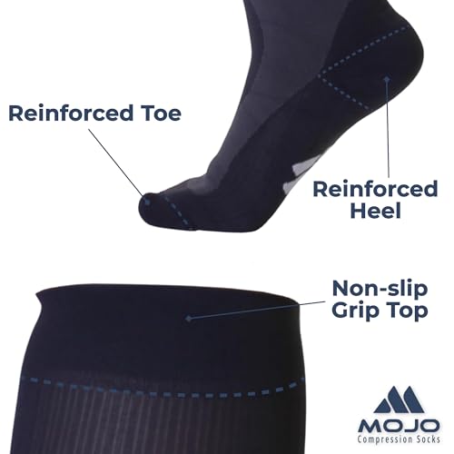 Mojo Medical Compression Socks for Women and Men 20-30mmHg, Knee High for Pain & Veins Circulation, A601R2