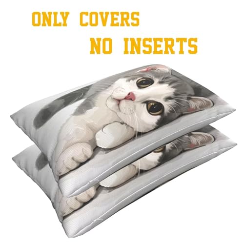 Housses de coussin 60x80 cm mignon chat grand format rectangulaire - 5