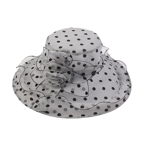 Generisch Kirchenhut für Damen schwarzer Fascinator Braut Teeparty Hochzeitshut mit breiter Krempe Wanderhut Herren Wasserdicht (Grey M)