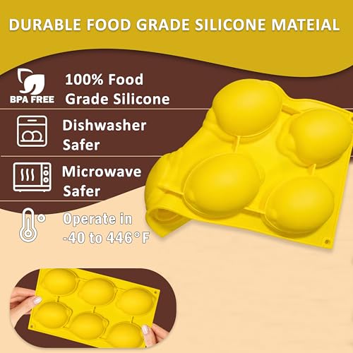 Image of Moldberry Lemon Silicone Mold - 6-Cavity 3D Fruit Shaped Cake Chocolate Jelly Fondant & Ice Cream Molds for DIY Baking Pastry Desserts Pudding Candle Making Non-Stick Multi Use Homemade Treats