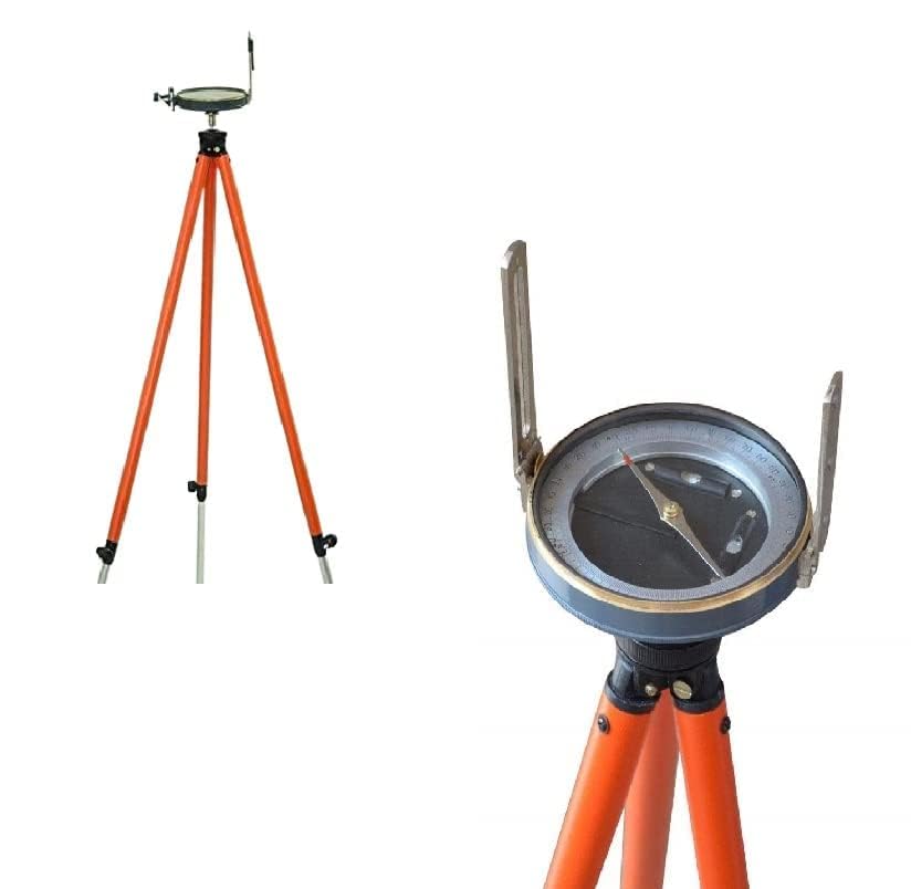 Survey Prismatic Compass for Survey and Engineering Works Equipment Aluminum and Brass Mix Prismatic Compass with Adjustable Aluminum Tripod Stand (Pack of 1) (B0CNXDVK22) Amazon Price History, Amazon Price Tracker