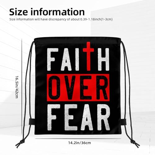 Jesus Christ Christian Faith Over Fear Drawstring Backpack Bag Large Gym Sackpack Yoga Packet3