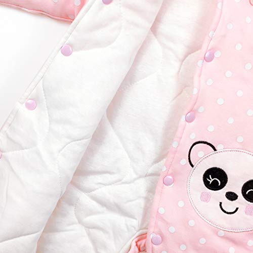Bébé Filles Combinaison avec Chapeau Footies Ensembles Chaud Barboteuse À Capuche Cartoon Jumpsuit Hiver Tenues,Rose,3-6 mois - Image 7