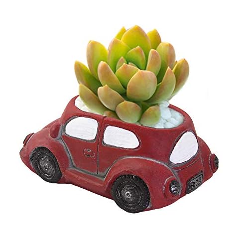 EALEK Cement Red Car Succulent Planter Flower Pots, Small Pot for Cactus Decor Planters Unique Pots for Indoor Plants Cover