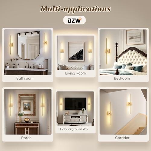 Image of 12000mAh Battery Operated Wall Sconces with Remote Control,31.5 inch Rechargeable Wall Sconce Set of 2, 350Rotate Dimmable LED Wall Lights, 3000-6000K, for Living Room，Bedroom, Hallway