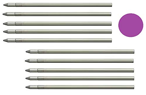 10 Ballpoint Refills Compatible with Penagain Pens, Medium Point (Bulk Packed) (Purple)