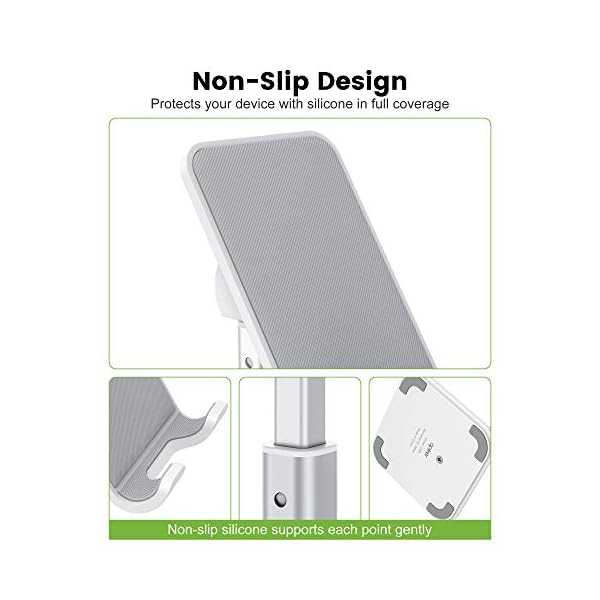 Einstellbarer Handy Stand, apiker Height Angle Handy Halterung mit Sturdy Anti-Slip Bottom Base für Desktop, Nightstand… – Bild 5