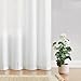 FMFUNCTEX Linen Semi Sheer Curtains for Bedroom, White Curtains 96 Inches Long for Living Room, Country Farmhouse Sheer Drapes, Light Filtering Window Curtain, Grommet Top 2 Panels