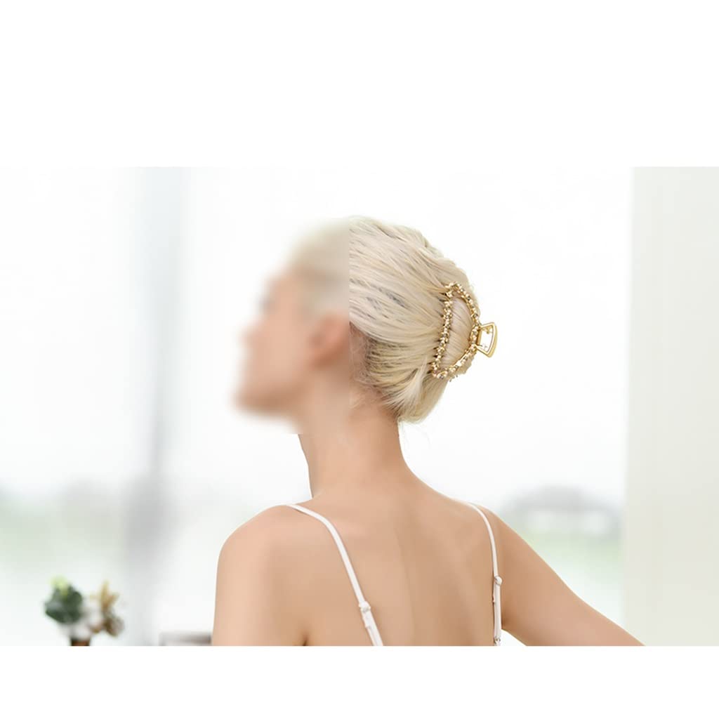 Cintas Para el Pelo de Cola de Caballo Gold-chapado en el pelo de espalda con clip de pelo alto y rizado clip de tiburón de gama alta accesorios for el cabello de las señoras clip de pelo chapado en o