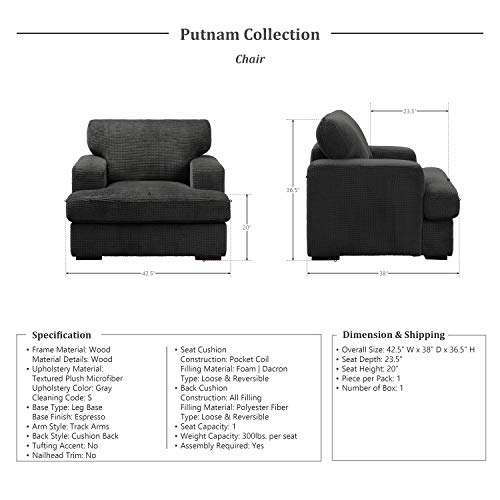 Lexicon Putnam Living Room Chair, Gray #TOP4