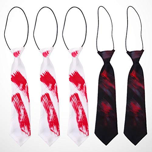 SOIMISS 5 Pcs Unisex Engraçado Traje de Halloween Traje Gravata Gravata Normal Empate Cosplay Unisex