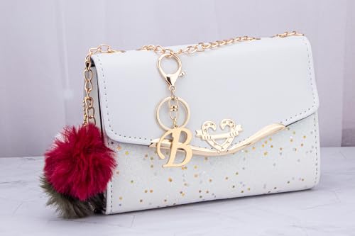 Cute Stainless Steel Gold Initial Letter Keychain for Women Girl, Charms for Key Handbag Backpack Bag, Personalized Gift - Image 2