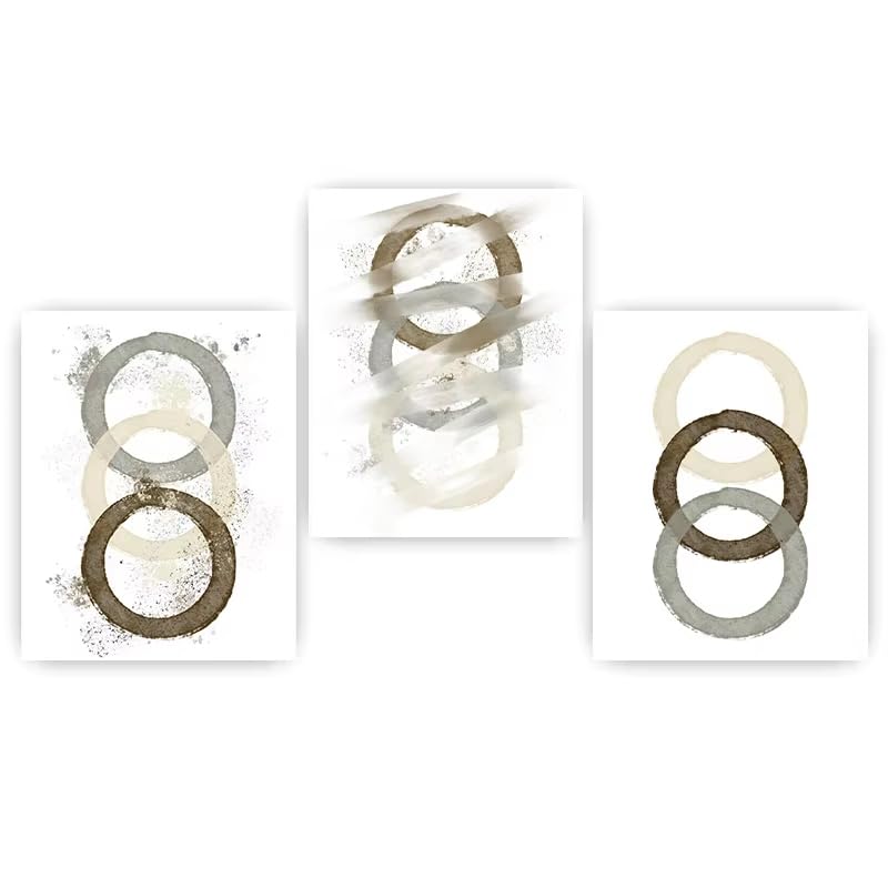Toile géométrique circulaire de qualité avec cadre intérieur 40x50