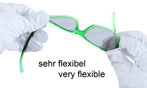 Passive 3D Glasses for Children - Green/Transparent - Polarised Circular Polarised - For RealD 3D Cinema & TV - Includes Microfibre Glasses Bag and Cleaning Cloth