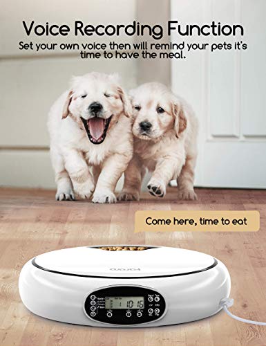 Faroro Automatic Cat Feeder Dry Wet Food Dispenser with Programmable Timer Up 5 Meals per Day 10s Voice Recorder for… - Image 5